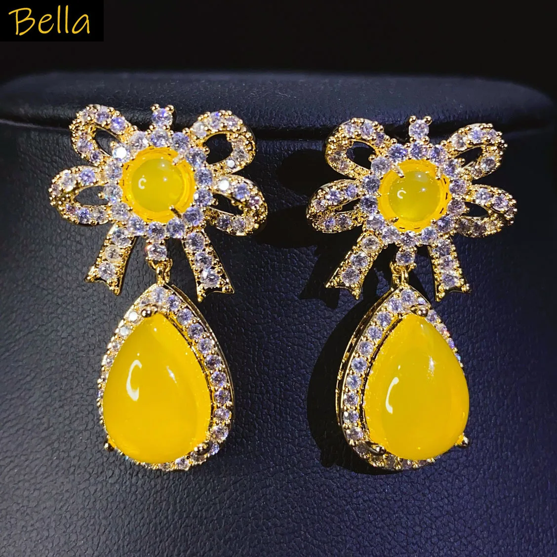 Yellow Green Red Earrings for Women Sweet Cute Jewelry Zircon Water Drop Bowknot Dangle Earrings Female Gift Party Jewelry
Yellow Green Red Earrings for Women Sweet Cute Jewelry Zircon Water Drop Bowknot Dangle Earrings Female Gift Party Jewelry