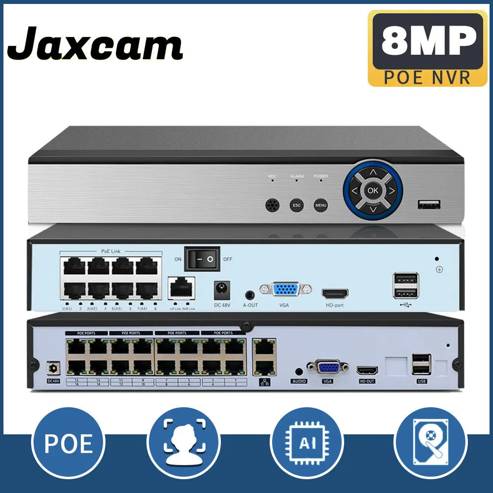 H. 265 4K 8MP POE NVR 10/8CH Network Video Recorder HD Security Camera System AI Motion Detection Remote Access Plug and Play
H. 265 4K 8MP POE NVR 10/8CH Network Video Recorder HD Security Camera System AI Motion Detection Remote Access Plug and Play