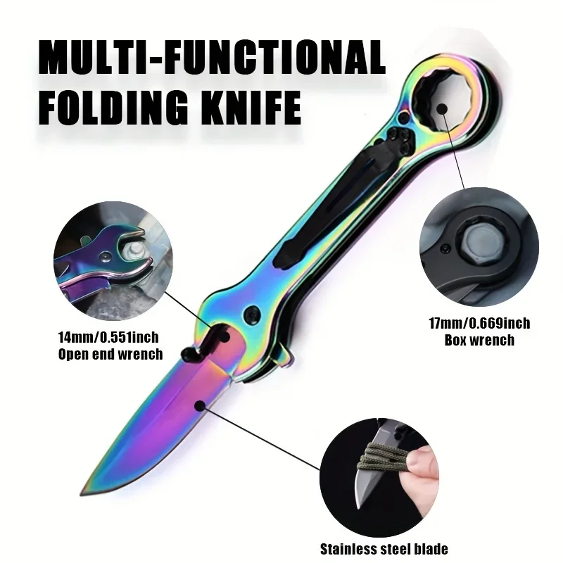 1pc Multifunctional Folding Knife Anti-Corrosion Knife With Wrench Function Portable Pocket Knife
1pc Multifunctional Folding Knife Anti-Corrosion Knife With Wrench Function Portable Pocket Knife