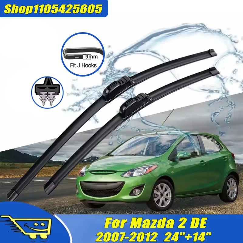 2Pcs 24"+14" Front Windshield Wiper Blades For Mazda 2 DE 2007-2012 2008 2009 2010 2011 , Quiet Durable Windscreen Wipers
2Pcs 24"+14" Front Windshield Wiper Blades For Mazda 2 DE 2007-2012 2008 2009 2010 2011 , Quiet Durable Windscreen Wipers