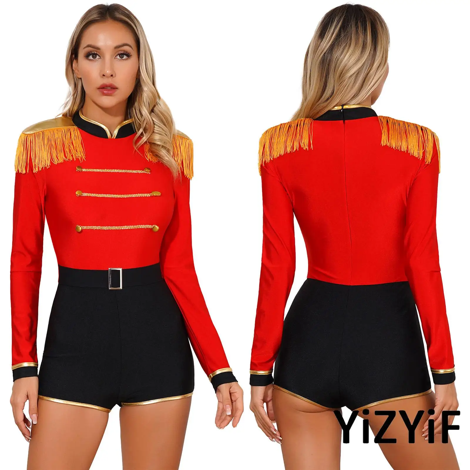 Womens Halloween Cosplay Jumpsuit Masquerade Party Circus Ringmaster Costume Fringe Shoulder Magician Dress Up Bodysuit Outfit
Womens Halloween Cosplay Jumpsuit Masquerade Party Circus Ringmaster Costume Fringe Shoulder Magician Dress Up Bodysuit Outfit
