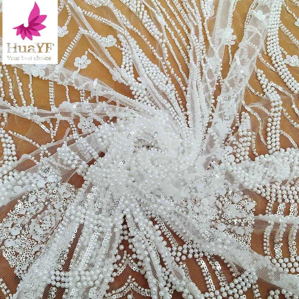1 Yard Luxury Porcelain White 3d Beaded Bridal Dress Lace With Pearls and Sequined Tulle Fabric HY3063
1 Yard Luxury Porcelain White 3d Beaded Bridal Dress Lace With Pearls and Sequined Tulle Fabric HY3063