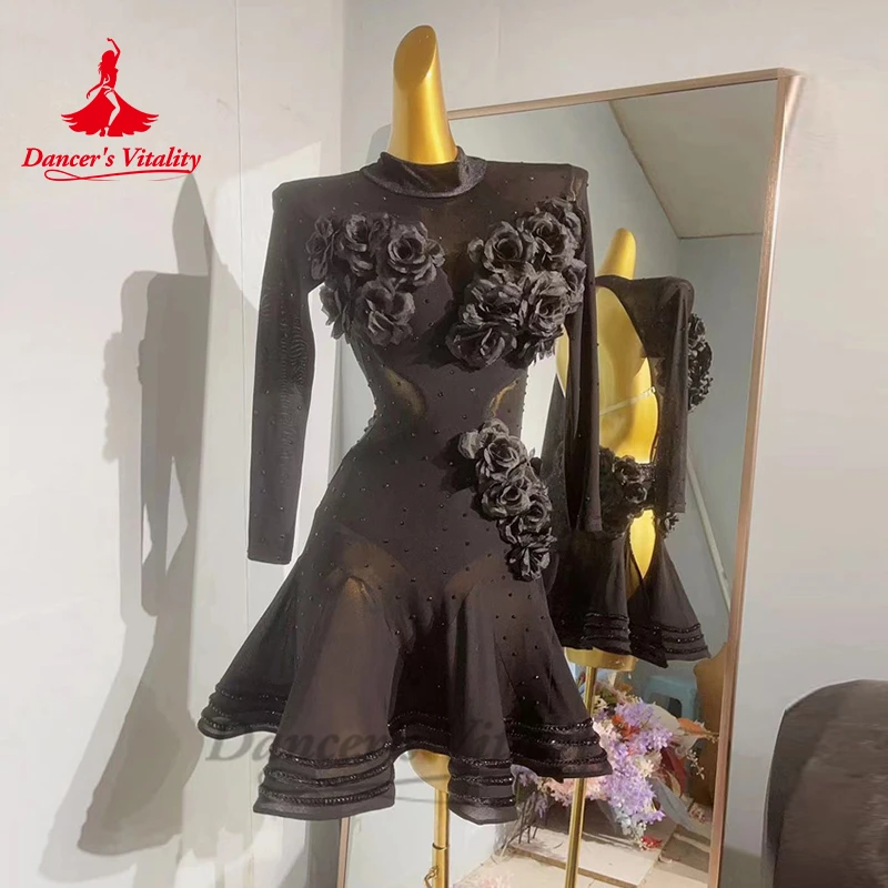 Latin Dance Dress for Women Senior Long Sleeves Performance Costume Skirt Customsized Rumba Chacha Latin Dancing Wear Outfit
Latin Dance Dress for Women Senior Long Sleeves Performance Costume Skirt Customsized Rumba Chacha Latin Dancing Wear Outfit