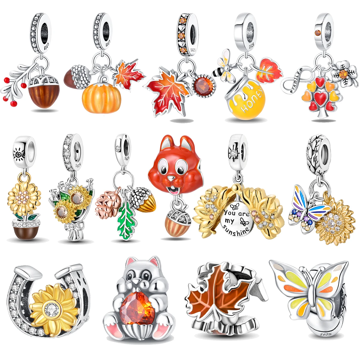 925 sterling silver squirrel maple leaf autumn series charm fit original Pandora bracelet charm bead necklace Diy female jewelry
925 sterling silver squirrel maple leaf autumn series charm fit original Pandora bracelet charm bead necklace Diy female jewelry
