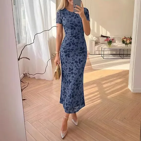 Summer Fashion Print Mesh Pleated Bodycon Long Dress Women's Elegant Chic Ruffled Casual Dress 2026 New Bodycon Holiday Dresses
Summer Fashion Print Mesh Pleated Bodycon Long Dress Women's Elegant Chic Ruffled Casual Dress 2026 New Bodycon Holiday Dresses