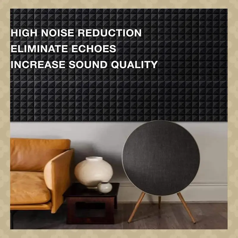12 PCS Acoustic Soundproof Foam Sound Absorbing Panels Sound Insulation Panels Wedge Black 1X12x12inch For Studio Walls Ceiling
12 PCS Acoustic Soundproof Foam Sound Absorbing Panels Sound Insulation Panels Wedge Black 1X12x12inch For Studio Walls Ceiling