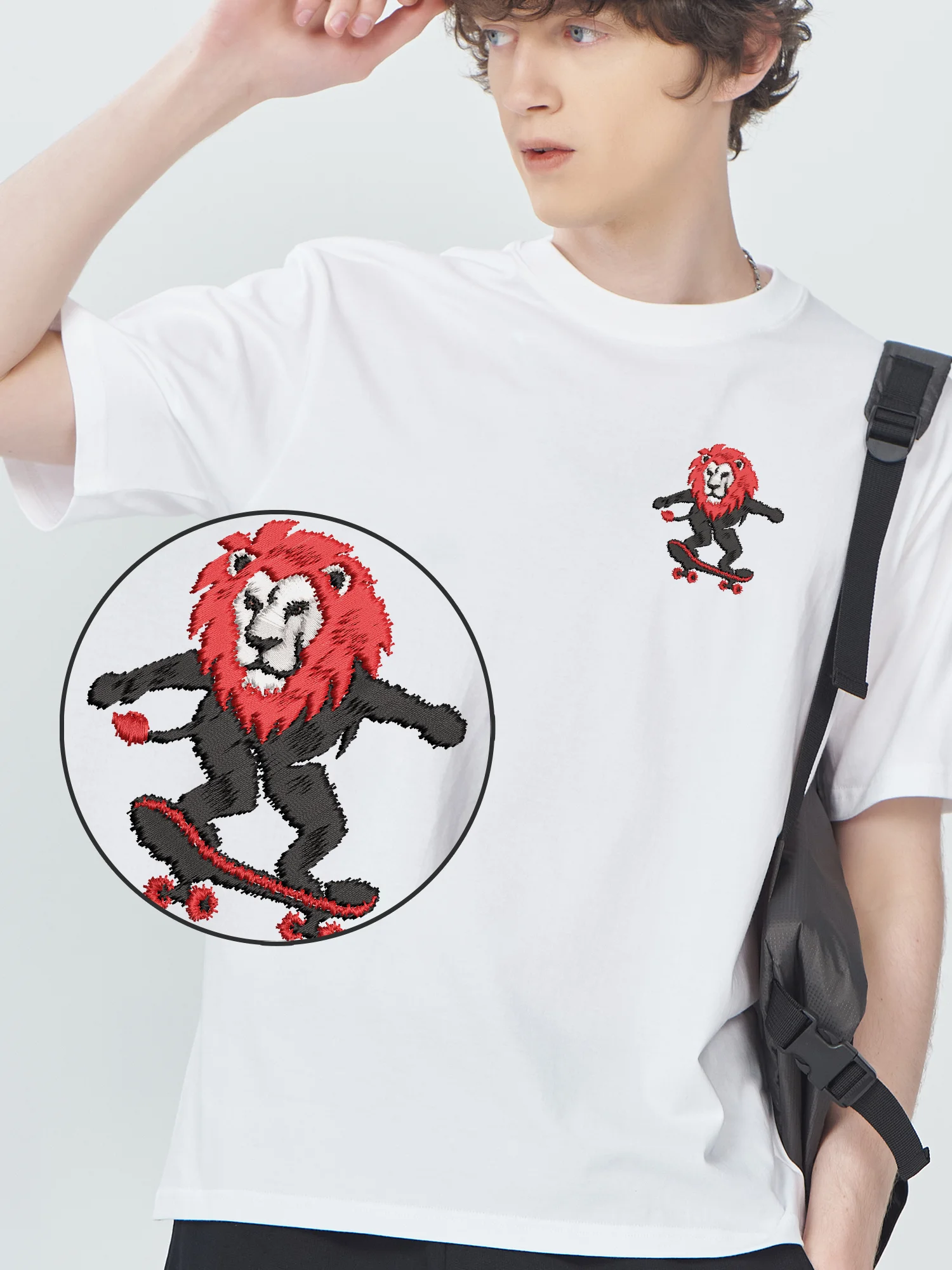 Lion Skateboard Embroidered Tshirts Luxury Clothing Fashion Casual Breathable Embroidery Short Sleeve Unisex Summer Tops
Lion Skateboard Embroidered Tshirts Luxury Clothing Fashion Casual Breathable Embroidery Short Sleeve Unisex Summer Tops