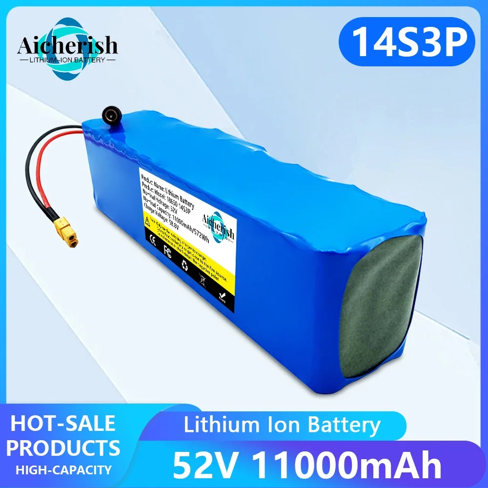 New 18650 52V 14S3P 11000mAh 1000W Lithium Ion Battery,for Balance Car, Electric Bicycle,electric scooters,Tricycle + Charger
New 18650 52V 14S3P 11000mAh 1000W Lithium Ion Battery,for Balance Car, Electric Bicycle,electric scooters,Tricycle + Charger