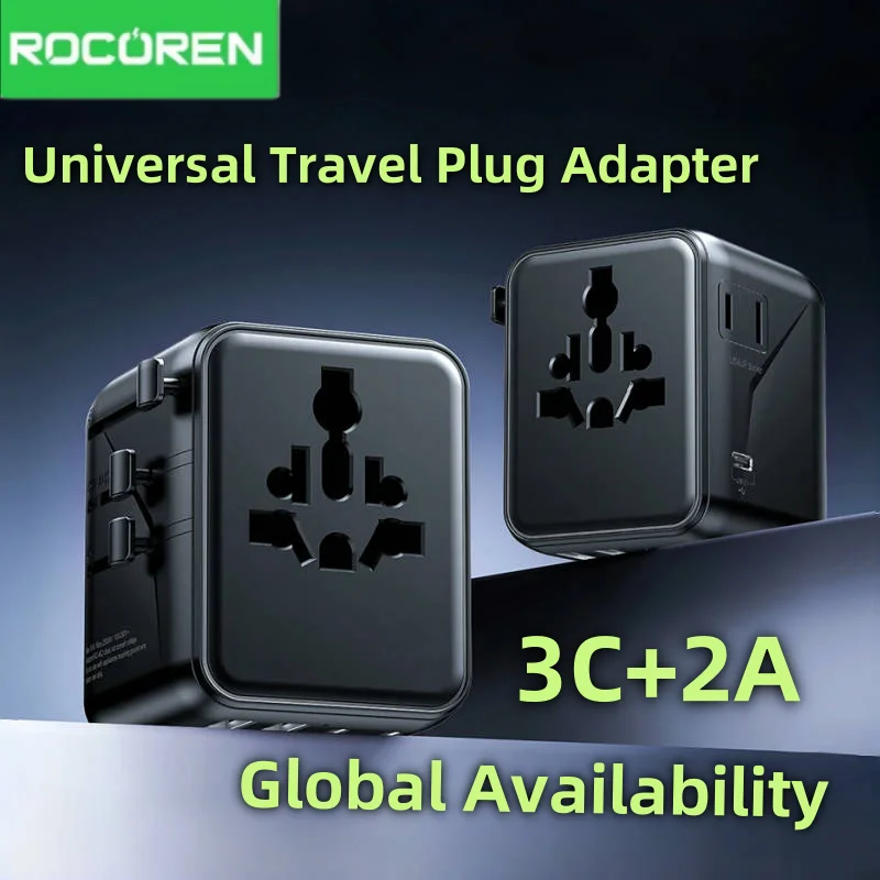 Универсальный дорожный адаптер Rocoren с 2 USB 3 типа C GaN, быстрая зарядка, универсальное дорожное зарядное устройство для ЕС/Великобритании/США/Австралии с розеткой переменного тока 2500 Вт
Универсальный дорожный адаптер Rocoren с 2 USB 3 типа C GaN, быстрая зарядка, универсальное дорожное зарядное устройство для ЕС/Великобритании/США/Австралии с розеткой переменного тока 2500 Вт