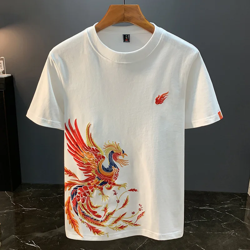 Phoenix Embroidered Printed Chinese Style T-Shirt for Men 2025 Summer Trend Ethnic Fashion Breathable Casual Short Sleeve Top
Phoenix Embroidered Printed Chinese Style T-Shirt for Men 2025 Summer Trend Ethnic Fashion Breathable Casual Short Sleeve Top