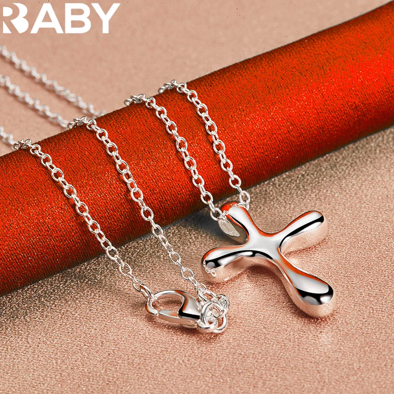 925 Sterling Silver Drop-Shaped Cross Pendant Necklace For Women Man 18-30 Inch Chain Fashion Jewelry Classic Simple Accessories
925 Sterling Silver Drop-Shaped Cross Pendant Necklace For Women Man 18-30 Inch Chain Fashion Jewelry Classic Simple Accessories