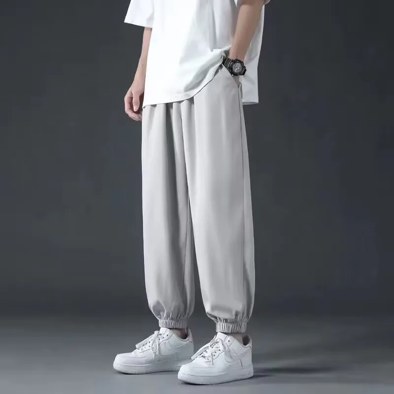 Ice Silk Men's Summer Thin Casual Long Pants Dra Loose Cuffed Sweatpants Nine Points Sports Pants Polyester Fiber
Ice Silk Men's Summer Thin Casual Long Pants Dra Loose Cuffed Sweatpants Nine Points Sports Pants Polyester Fiber