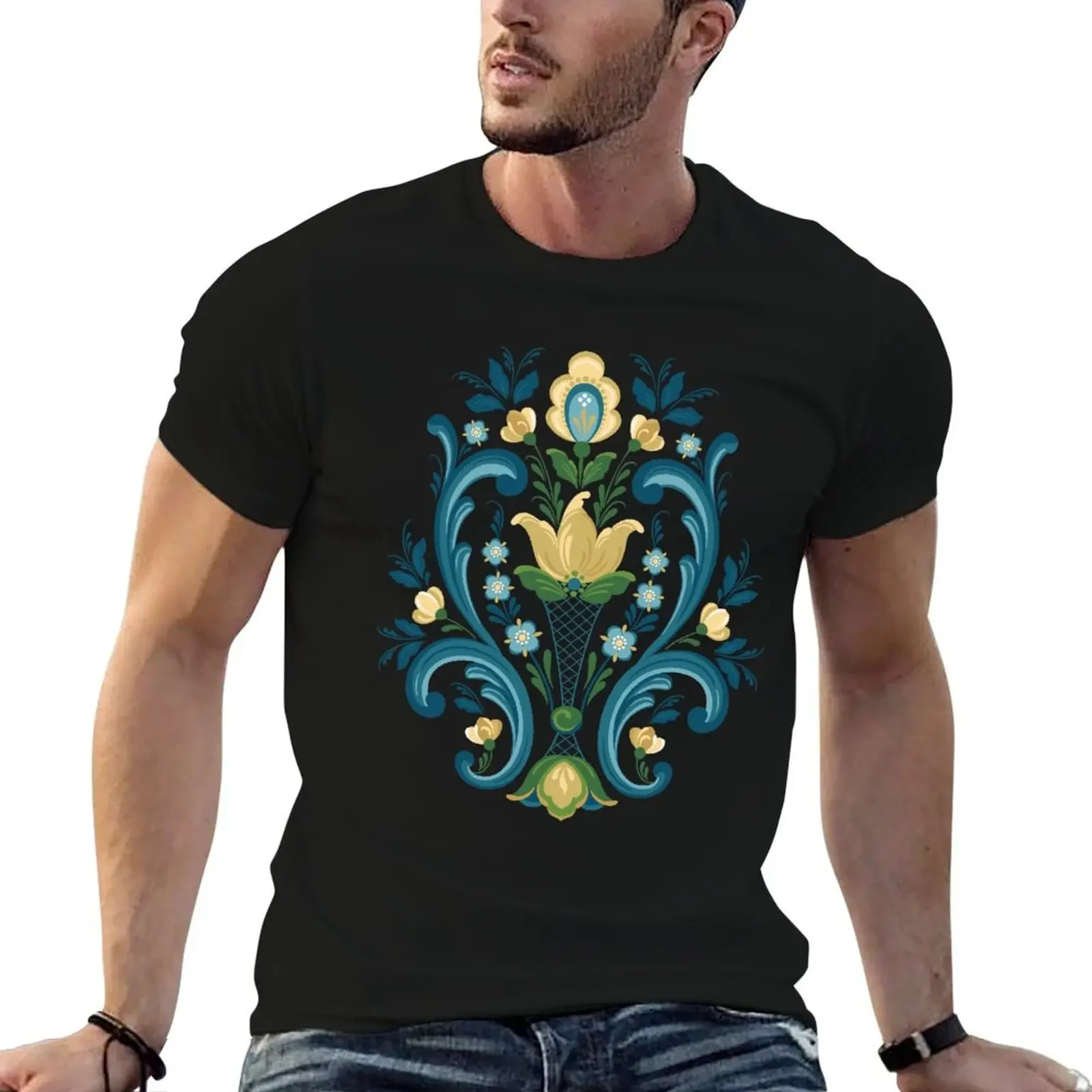 Rosemaling Blue and Gold T-Shirt anime clothes for a boy affliction shirts rapper graphic tees mens graphic t-shirts hip hop
Rosemaling Blue and Gold T-Shirt anime clothes for a boy affliction shirts rapper graphic tees mens graphic t-shirts hip hop