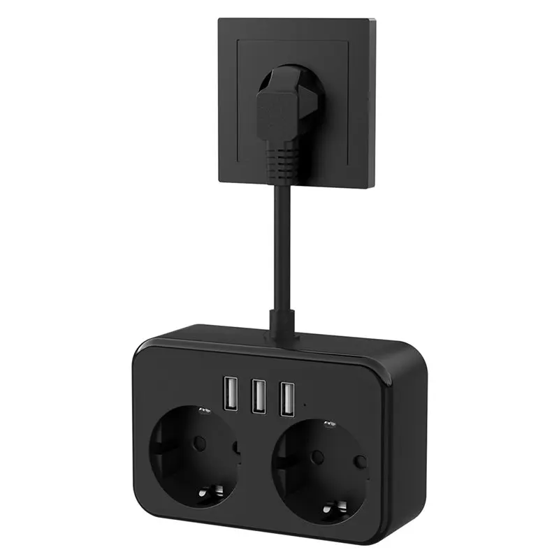 A25F-Power Strip With 2 AC Outlets And 3 USB Fast Charging Ports, Electrical Socket, Wall-Mounted, EU Plug, Power Adapter
A25F-Power Strip With 2 AC Outlets And 3 USB Fast Charging Ports, Electrical Socket, Wall-Mounted, EU Plug, Power Adapter