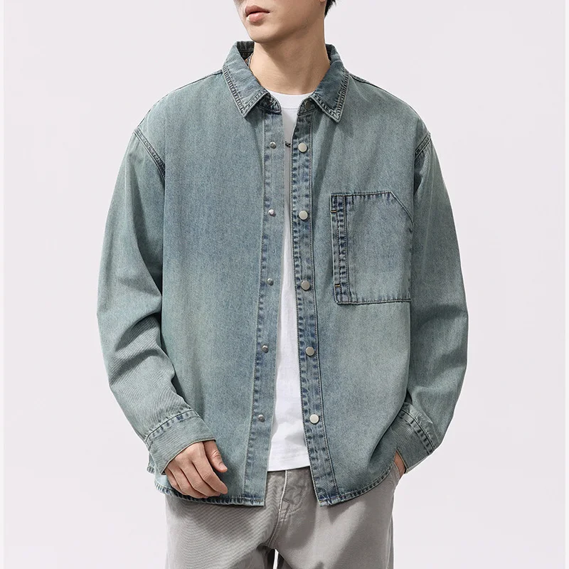 Cotton Lyocell Denim Shirts Men Spring Autumn Streetwear Fashion Loose Casual Retro Long Sleeve Soft Comfort Denim Shirt Top
Cotton Lyocell Denim Shirts Men Spring Autumn Streetwear Fashion Loose Casual Retro Long Sleeve Soft Comfort Denim Shirt Top