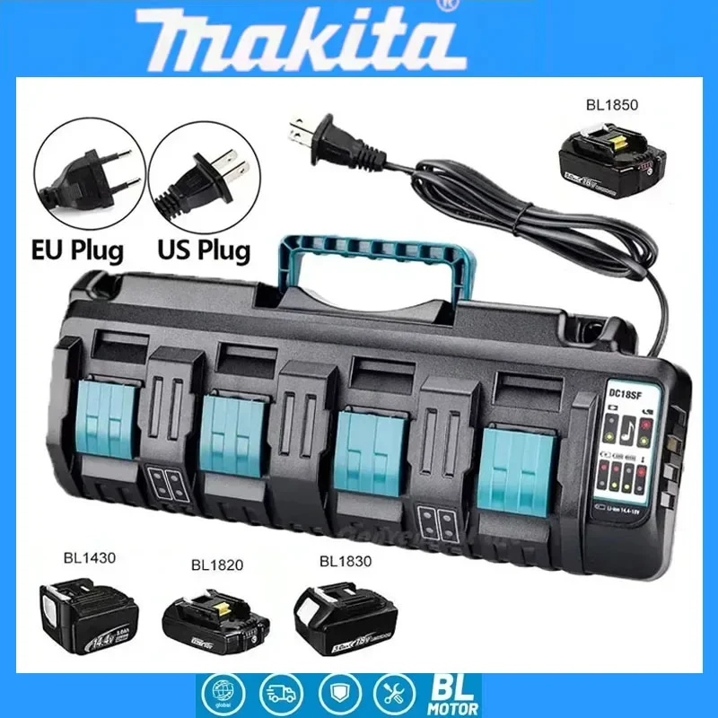 Зарядное устройство Makita DC18SF 4-портовое для литий-ионных аккумуляторов BL1430 BL1830 14.4В 18В с USB-портом для зарядки мобильных телефонов и повербанков DC18RE DC18RD DC18RF
Зарядное устройство Makita DC18SF 4-портовое для литий-ионных аккумуляторов BL1430 BL1830 14.4В 18В с USB-портом для зарядки мобильных телефонов и повербанков DC18RE DC18RD DC18RF