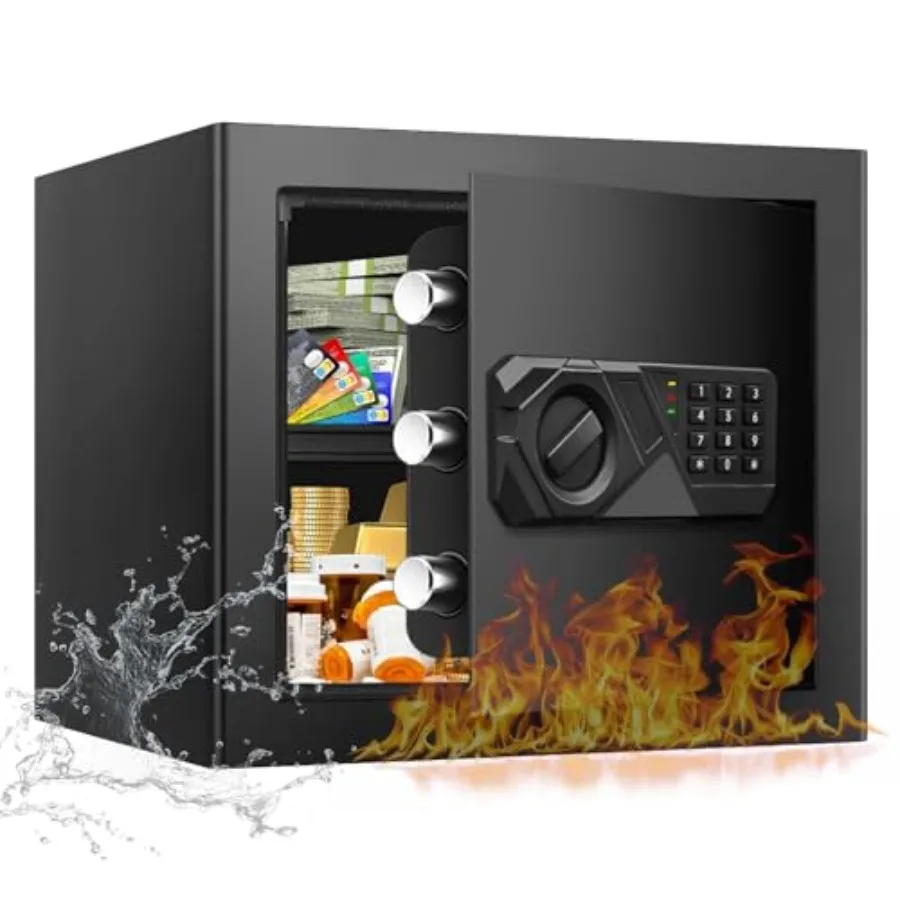 Small Fireproof Safes for Home, Digital Security Home Safes Fireproof Waterproof with Programmable Keypad Keys and Alarm System
Small Fireproof Safes for Home, Digital Security Home Safes Fireproof Waterproof with Programmable Keypad Keys and Alarm System