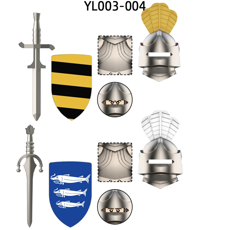 The YL003-YL004 Holy Roman Burgundy Noble Knights Action Figures Model Blocks MOC Bricks Set Gifts Toys
The YL003-YL004 Holy Roman Burgundy Noble Knights Action Figures Model Blocks MOC Bricks Set Gifts Toys