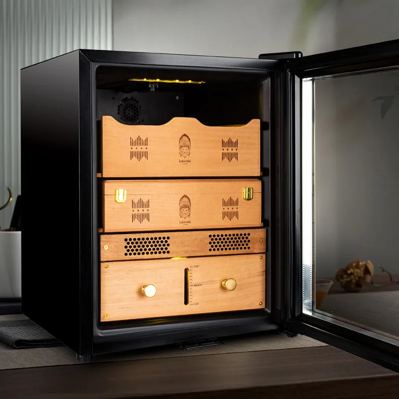 Шкаф для сигар с постоянной температурой и влажностью, из кедрового дерева, интеллектуальный, с регулируемой частотой, подключаемый к сети.
Шкаф для сигар с постоянной температурой и влажностью, из кедрового дерева, интеллектуальный, с регулируемой частотой, подключаемый к сети.