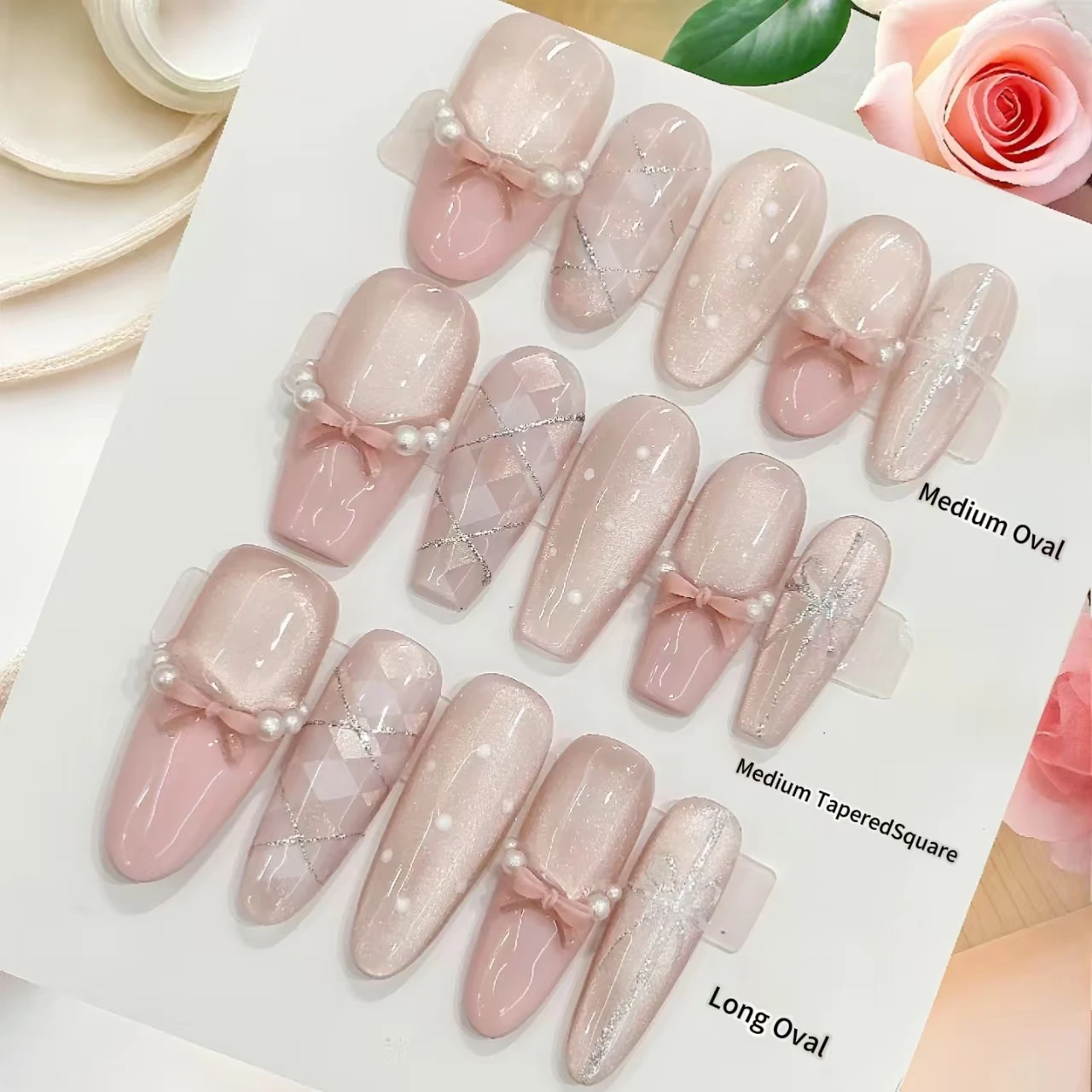 10pcs【Girl’s Secret】Butterfly Ballet Pink Plaid French Cat-Eye Press-On Nails With 4-PIECE Tools SuperStrong Nail Adhesive Tabs
10pcs【Girl’s Secret】Butterfly Ballet Pink Plaid French Cat-Eye Press-On Nails With 4-PIECE Tools SuperStrong Nail Adhesive Tabs
