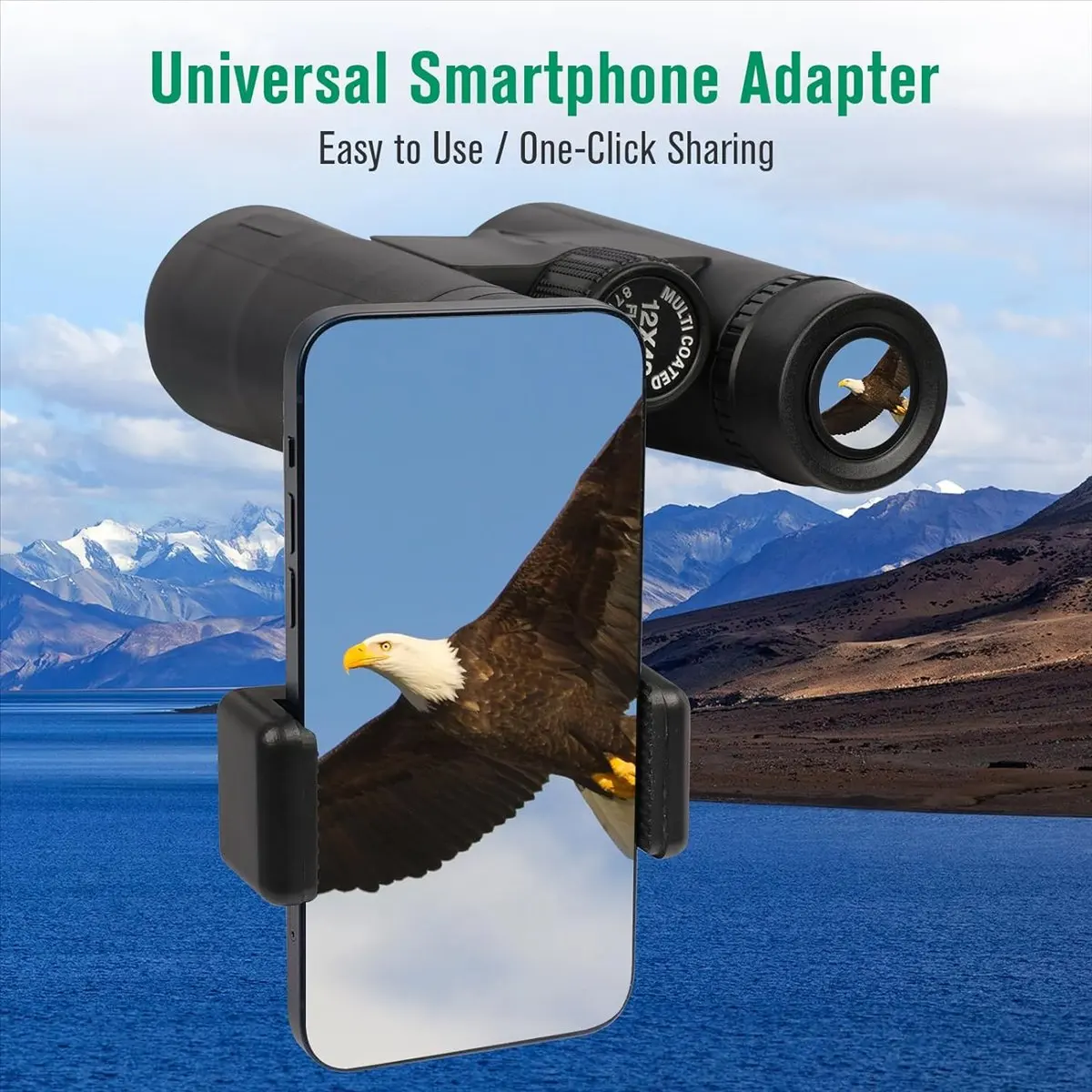 T34C 12x42 High Power Binoculars with Phone Adapter Waterproof Low Light Vision Binoculars for Bird Watching, Hunting, Travel
T34C 12x42 High Power Binoculars with Phone Adapter Waterproof Low Light Vision Binoculars for Bird Watching, Hunting, Travel
