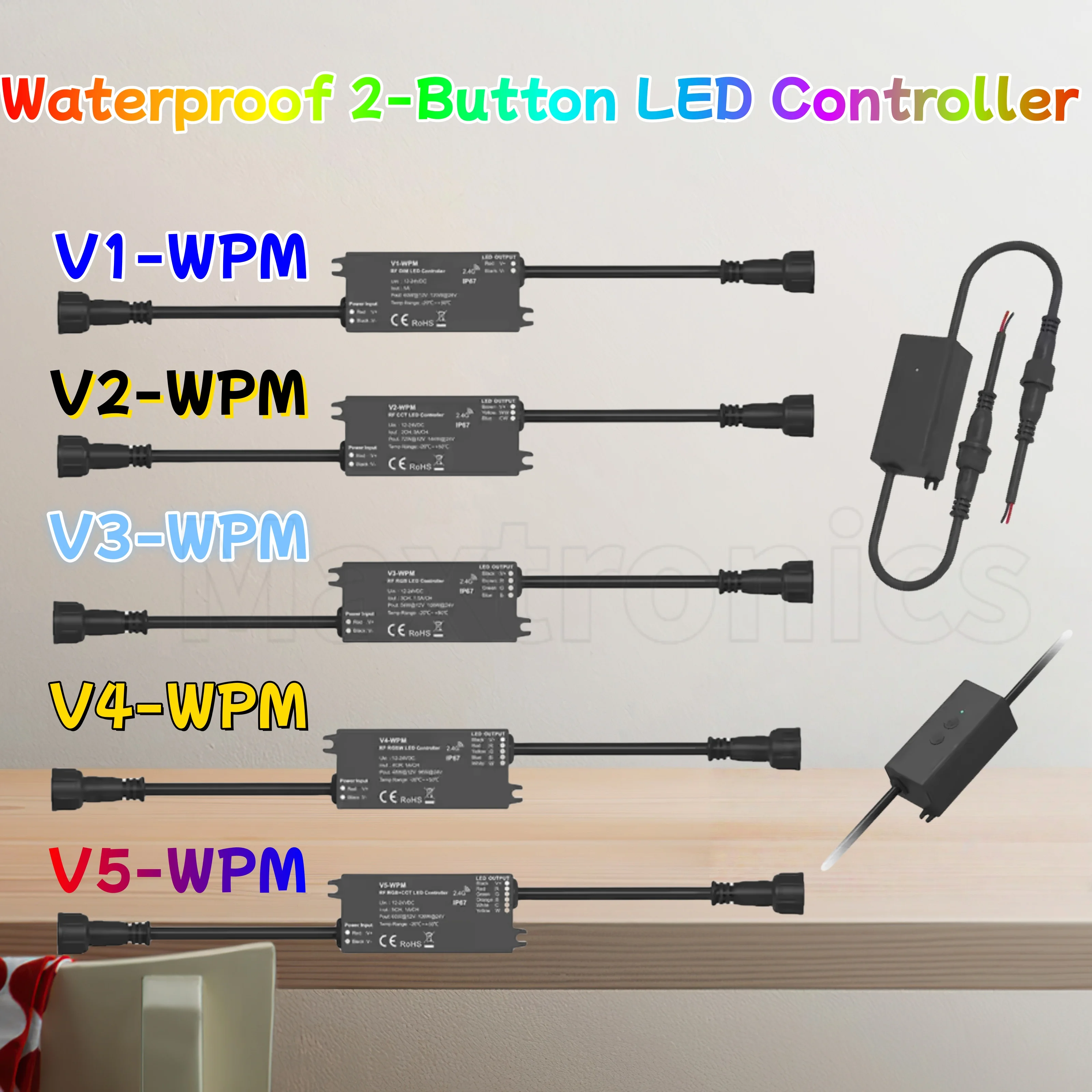 Skydance DC12-24V IP67 Водонепроницаемый RF2.4G 2-кнопочный затемнение/CCT/RGB/RGBW/RGB+CCT Светодиодный контроллер Постоянное напряжение V1/2/3/4/5-WPM
Skydance DC12-24V IP67 Водонепроницаемый RF2.4G 2-кнопочный затемнение/CCT/RGB/RGBW/RGB+CCT Светодиодный контроллер Постоянное напряжение V1/2/3/4/5-WPM
