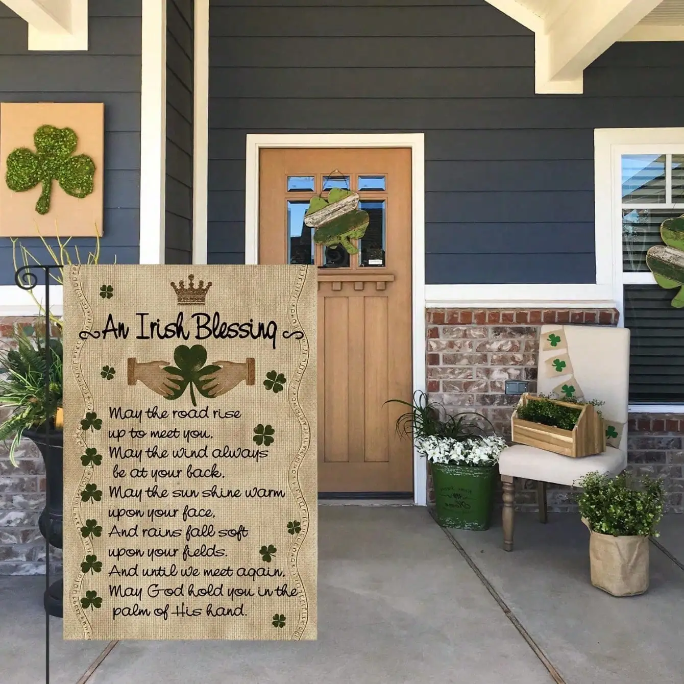 St Patricks Day Spring Double Sided 12x18 Inch Shamrock Clover Irish Blessing Welcome No Pole
St Patricks Day Spring Double Sided 12x18 Inch Shamrock Clover Irish Blessing Welcome No Pole