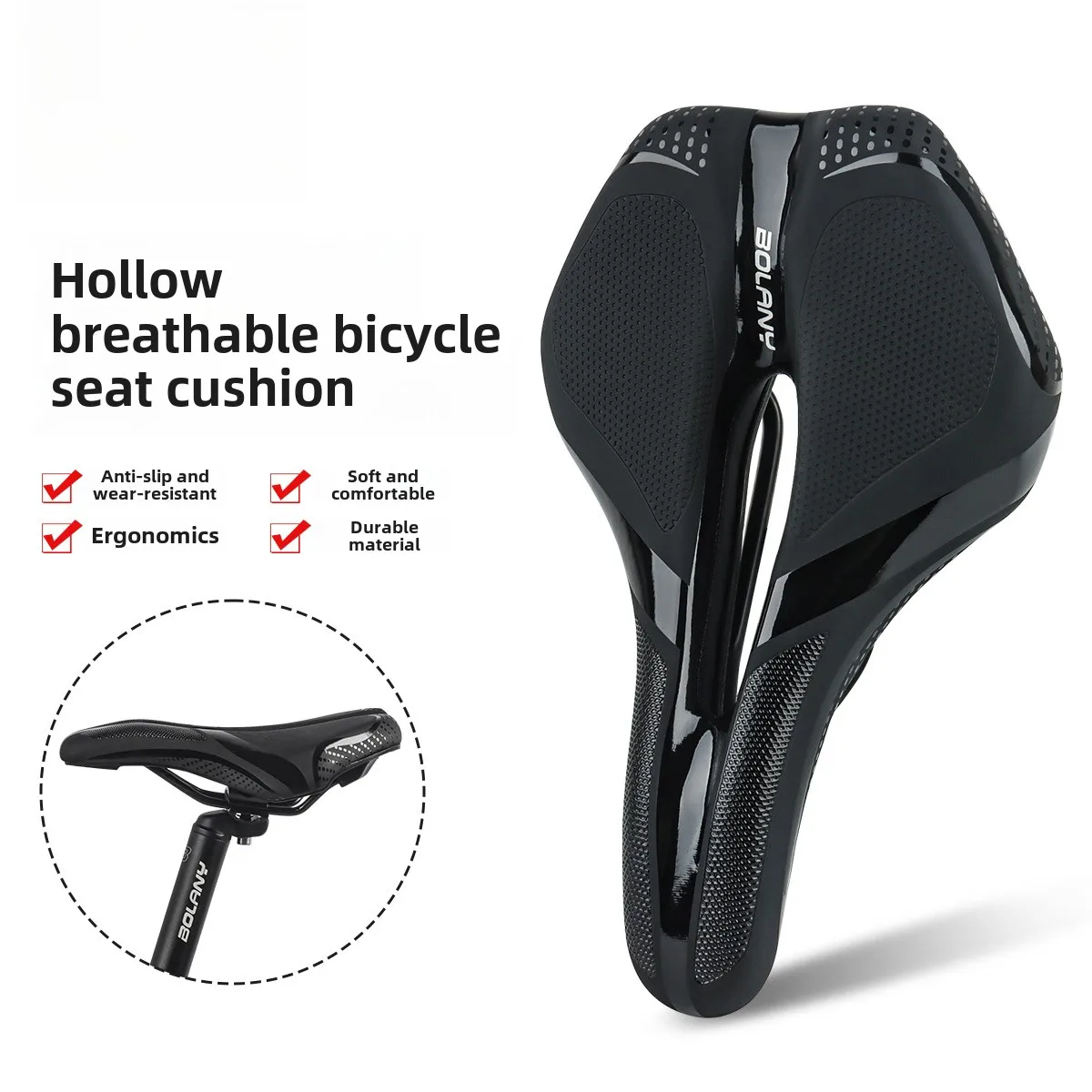 Bicycle Super Soft Cushion Hollow Breathable Comfortable Saddle Mountain Road High Rebound Cycling Accessories
Bicycle Super Soft Cushion Hollow Breathable Comfortable Saddle Mountain Road High Rebound Cycling Accessories