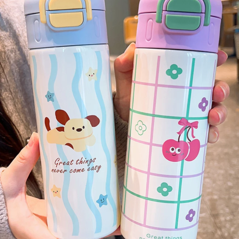 New Straw Insulated Water Bottle with Cartoon Pattern 316 Stainless Steel Liner Can Be Filled with 500ml Water
New Straw Insulated Water Bottle with Cartoon Pattern 316 Stainless Steel Liner Can Be Filled with 500ml Water