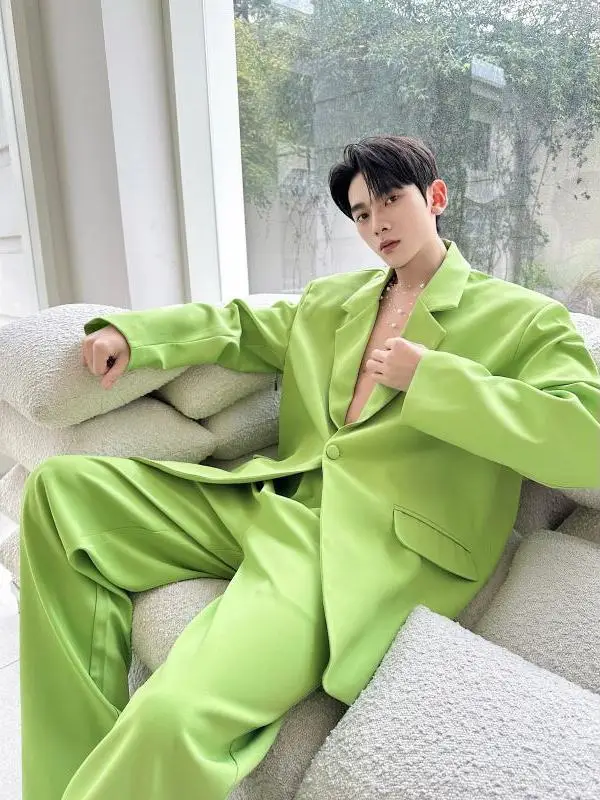 Spring 2026 Men's een Suit Set Casual Bright Color Two-Piece Suit Loose Fit Youth Trend Flat Collar Single Button Pure Color
Spring 2026 Men's een Suit Set Casual Bright Color Two-Piece Suit Loose Fit Youth Trend Flat Collar Single Button Pure Color