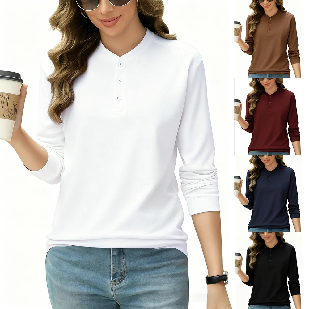 2026 NEW Solid Cotton Henley Shirt Womens Winter Long Sleeves Undershirt Sporty Breathable Slim GOLF shirts Basic Warm Tops
2026 NEW Solid Cotton Henley Shirt Womens Winter Long Sleeves Undershirt Sporty Breathable Slim GOLF shirts Basic Warm Tops