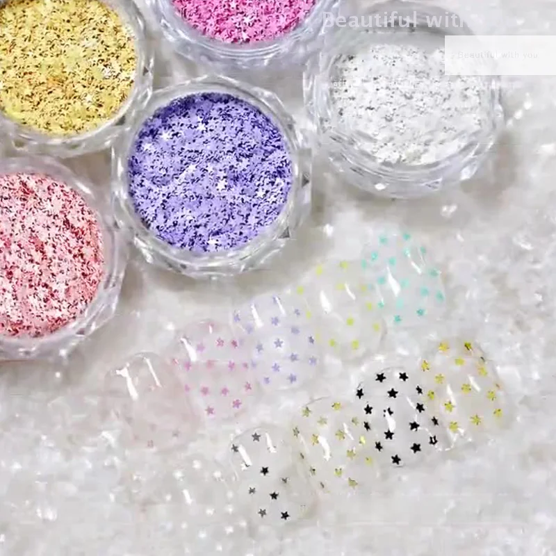 1Jar 1mm Mini Sparkling Star Nail Glitter Sparkling Nail Decoration Nail Salon Design Cute Accessories DIY Nail Art Design
1Jar 1mm Mini Sparkling Star Nail Glitter Sparkling Nail Decoration Nail Salon Design Cute Accessories DIY Nail Art Design