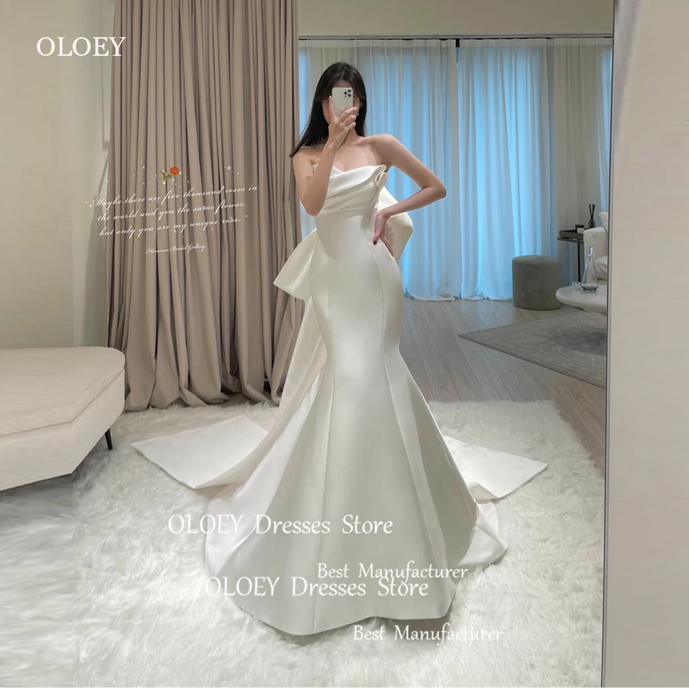 OLOEY 2024 Elegant Thick Soft Satin Mermaid Wedding Dresses Korea Strapless Bowback Sweep Train Bridal Gowns Custom Made
OLOEY 2024 Elegant Thick Soft Satin Mermaid Wedding Dresses Korea Strapless Bowback Sweep Train Bridal Gowns Custom Made