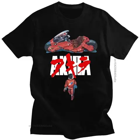 New Japanese Akira Synthwave T-Shirt Short Sleeve Spring Summer Men Casual Tshirt Man Hipster Loose Fitness Style T Shirt Tops