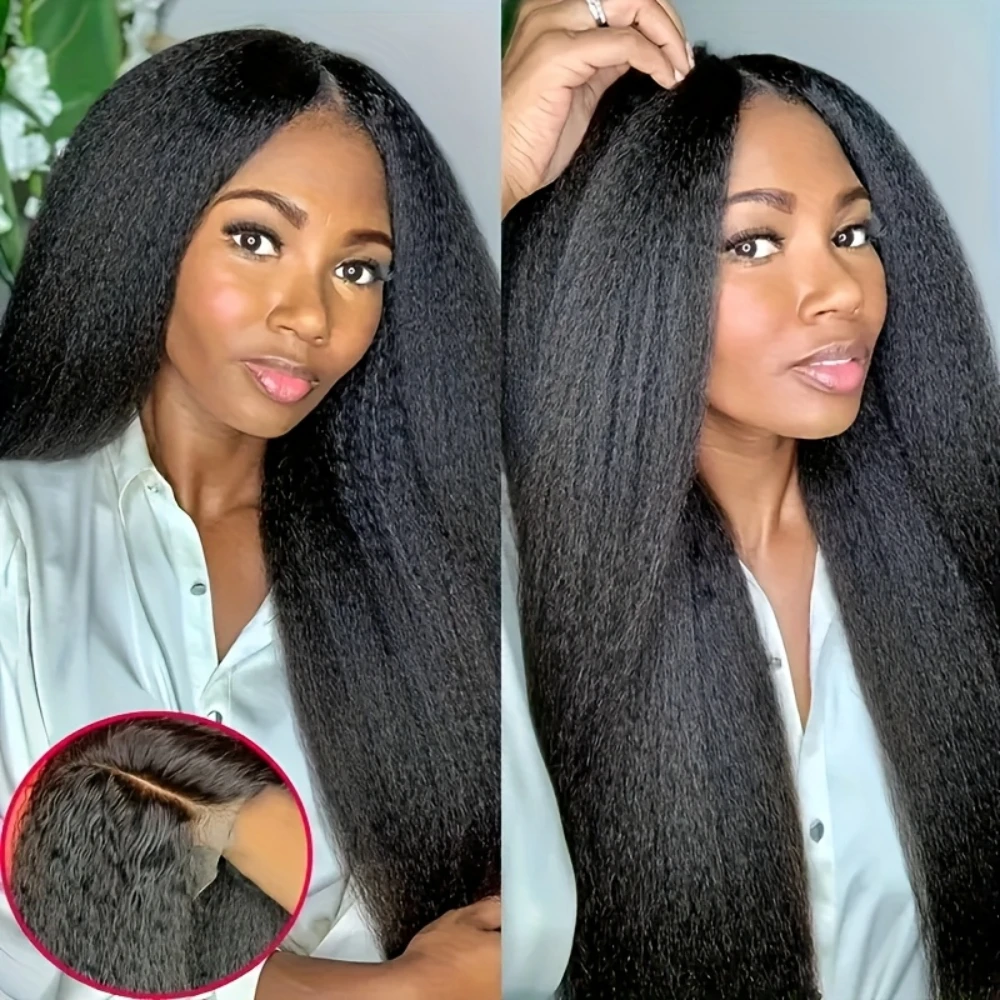 34 Inch 250% Density 13x4 Lace Front Kinky Straight Wig HD Transparent Yaki Straight Frontal Closure Human Hair Wigs for Women
34 Inch 250% Density 13x4 Lace Front Kinky Straight Wig HD Transparent Yaki Straight Frontal Closure Human Hair Wigs for Women