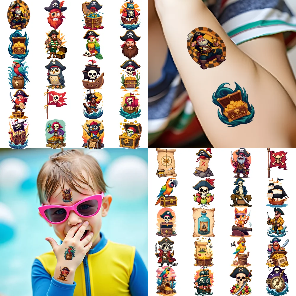 54pcs Temporary Tattoo Pirate Parrots Waterproof Long-lasting Body Stickers Pirate Ships Treasure Chests Cartoon Skulls For
54pcs Temporary Tattoo Pirate Parrots Waterproof Long-lasting Body Stickers Pirate Ships Treasure Chests Cartoon Skulls For