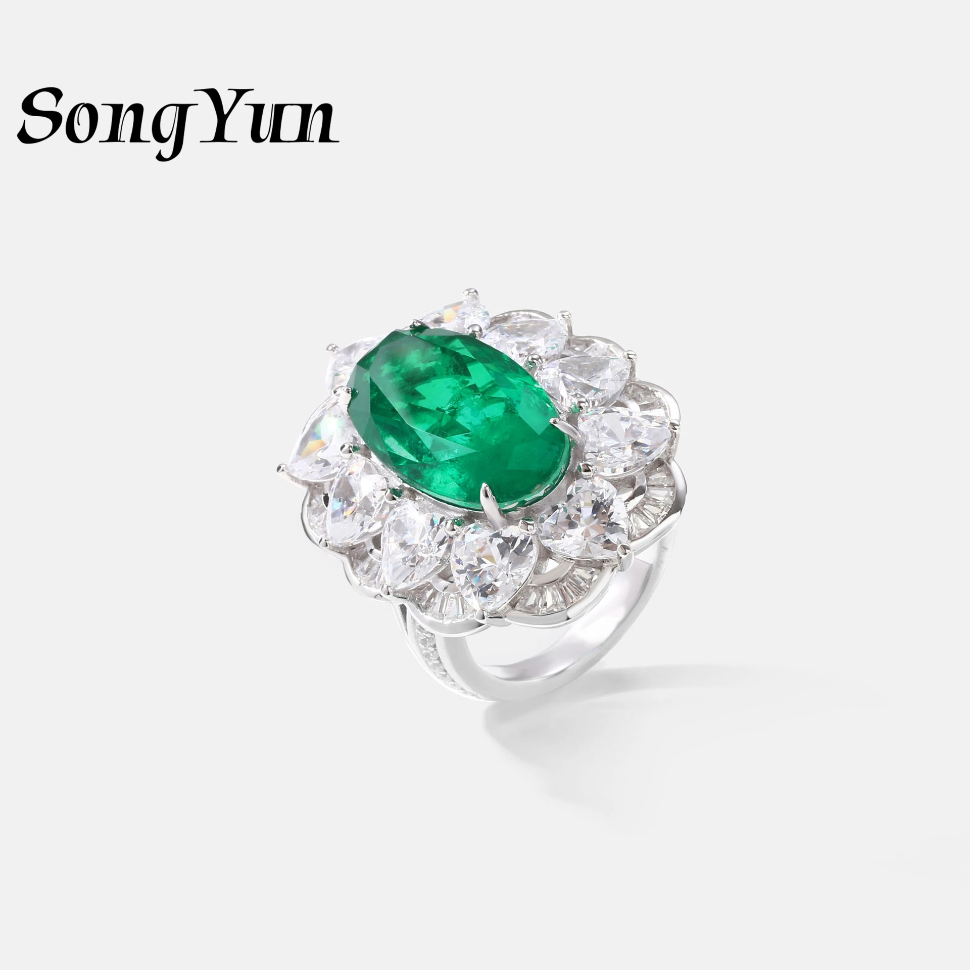 SongYun Jewelry 925 Sterling Silver Ring High Carbon Diamond Emerald Gemstones s925 Pure Silver Rings Band For Women Accessories
SongYun Jewelry 925 Sterling Silver Ring High Carbon Diamond Emerald Gemstones s925 Pure Silver Rings Band For Women Accessories