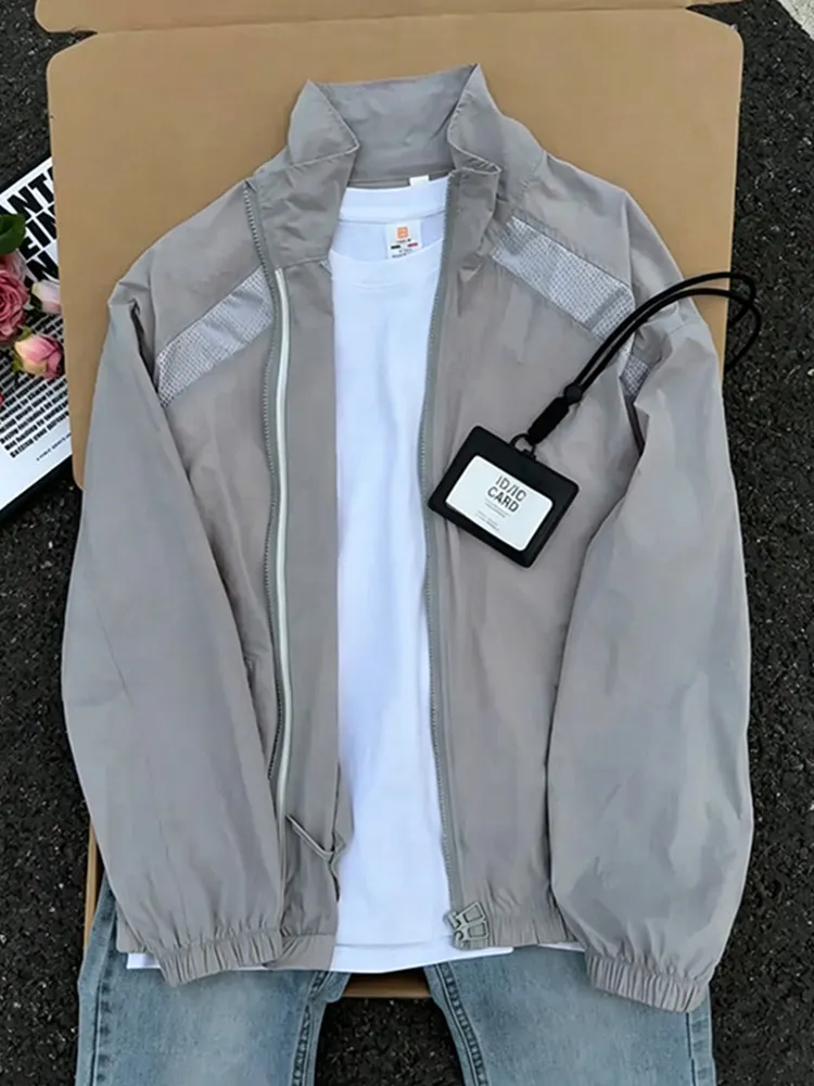 Cleanfit Grey Deconstructed Mesh UV Protection Ice Silk Jacket Loose Stand Collar Lightweight Breathable Windbreaker for Men
Cleanfit Grey Deconstructed Mesh UV Protection Ice Silk Jacket Loose Stand Collar Lightweight Breathable Windbreaker for Men