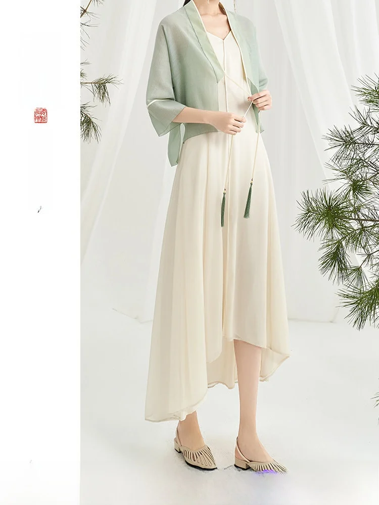Original Design Ginger Women's Summer Retro Artistic Chinese Style Zen Tea Dress Strapless Midi Dress Pure Color Loose Fit
Original Design Ginger Women's Summer Retro Artistic Chinese Style Zen Tea Dress Strapless Midi Dress Pure Color Loose Fit