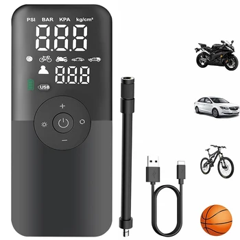 For Motocycle Bicycle Balls Tire Inflator Portable Compressor Digital Rechargeable Air Pump Cordless Car Tyre Inflator