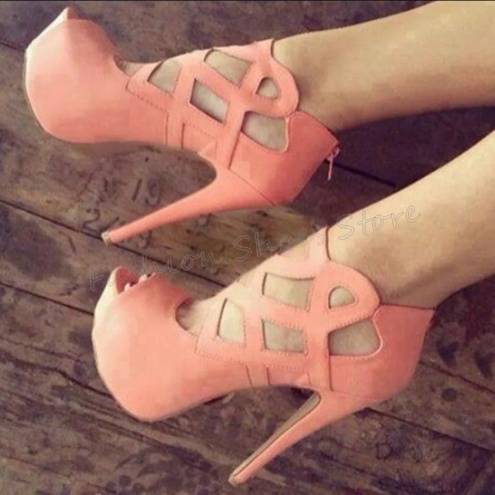 Pink Cut Out Peep Toe Platform Sandals Back Zipper Thin High Heels High Heel Shoes for Women Heels 2025 New Zapatos Para Mujere
Pink Cut Out Peep Toe Platform Sandals Back Zipper Thin High Heels High Heel Shoes for Women Heels 2025 New Zapatos Para Mujere