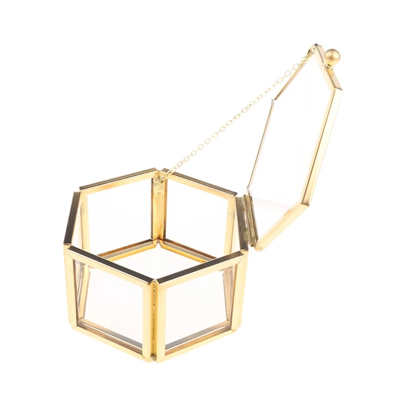 652F Glass Clear Vintage Jewelry Box Golden Geometric Jewelry Display
652F Glass Clear Vintage Jewelry Box Golden Geometric Jewelry Display