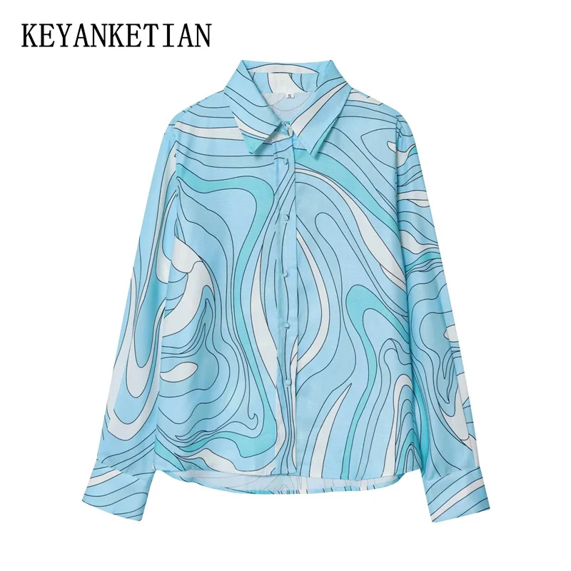 KEYANKETIAN 2025 Autumn New Women's Color block printed shirt Leisure style Turn Down Collar Single Breasted Long Sleeve Blouses
KEYANKETIAN 2025 Autumn New Women's Color block printed shirt Leisure style Turn Down Collar Single Breasted Long Sleeve Blouses