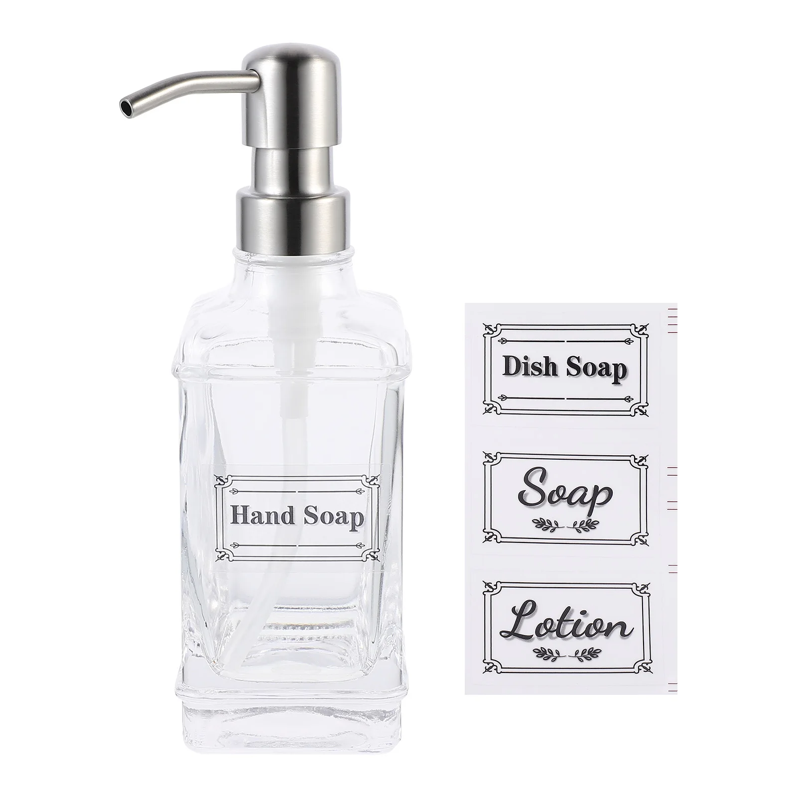 Soap Dispenser Bottle Transparent Glass Lotion Dispenser with Stainless Steel Pump for Liquid Hand Wash Shampoo Body Care
Soap Dispenser Bottle Transparent Glass Lotion Dispenser with Stainless Steel Pump for Liquid Hand Wash Shampoo Body Care