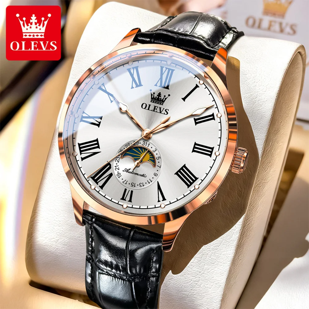 OLEVS 7118 Top Brand Men's Automatic Watch Waterproof Moon phase Luxury Mechanical Watch for Men
OLEVS 7118 Top Brand Men's Automatic Watch Waterproof Moon phase Luxury Mechanical Watch for Men