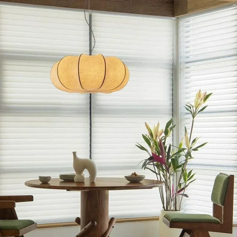 Japanese Wabi sabi style silk pendant light retro bedroom living room light French designer art pendant light room decoration
Japanese Wabi sabi style silk pendant light retro bedroom living room light French designer art pendant light room decoration