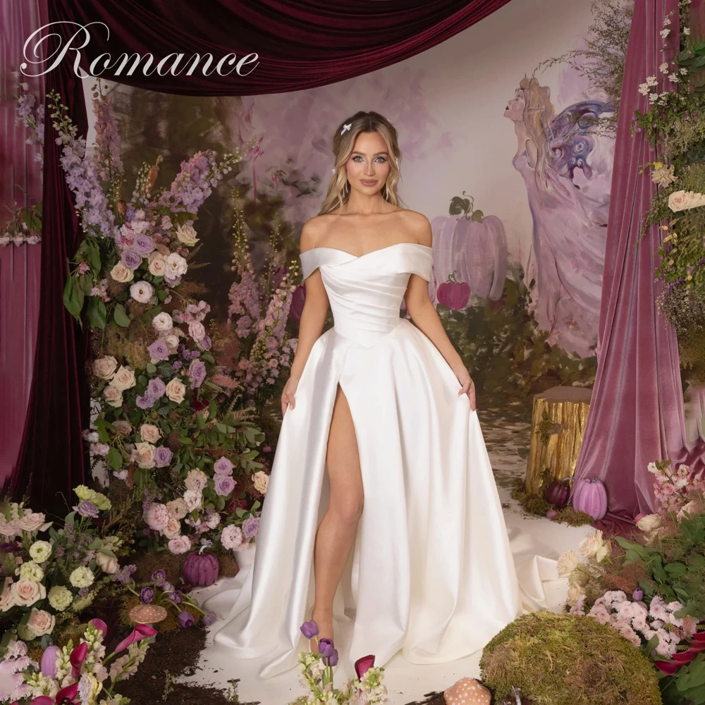 Modern Pleat Off The Shoulder A-Line Strapless Wedding Dress High Side Slit Backless Sweep Train Vestidos De Novia Customized
Modern Pleat Off The Shoulder A-Line Strapless Wedding Dress High Side Slit Backless Sweep Train Vestidos De Novia Customized
