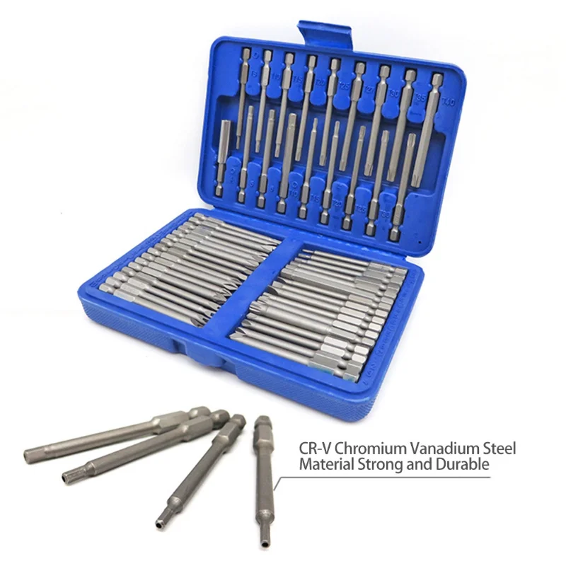 50pcs 75mm Extra Long Reach Bit Set Security Screwdriver Bits Torx Star Hex Bit
50pcs 75mm Extra Long Reach Bit Set Security Screwdriver Bits Torx Star Hex Bit