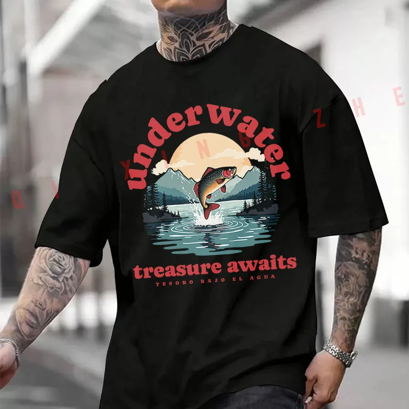 A Fish Jumping Out Of A Lake Motorcycle T-shirt Men And Women Cotton Casual Tshirt Short-sleeve O-neck Tops
A Fish Jumping Out Of A Lake Motorcycle T-shirt Men And Women Cotton Casual Tshirt Short-sleeve O-neck Tops