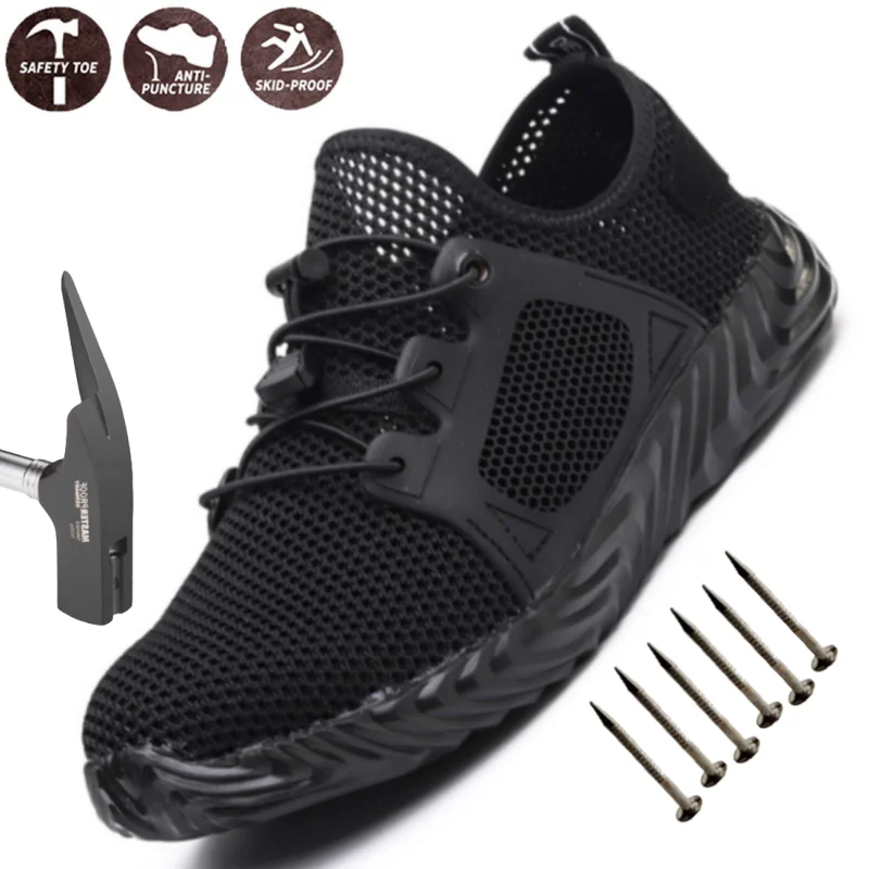 Steel Toe Indestructible Safety Shoes Lightweight Breathable Sneakers for Hot Weather Security Protective Shoes for Men
Steel Toe Indestructible Safety Shoes Lightweight Breathable Sneakers for Hot Weather Security Protective Shoes for Men